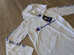 Champion　チャンピオン　ロンT パーカー　白T　ブード付き　長袖　ロゴ