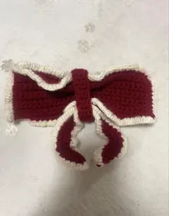 リボン型 筆箱 ペンケース 編み物