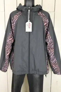 23SS【新品】☆CALEE：アニマル柄フルジップフーディー　黒/パープル