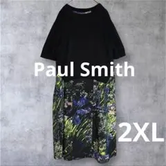 Paul Smith フラワープリント 半袖ニットドッキングワンピース　2XLのサムネイル