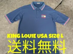 KING LOUIE キングルイ USA ポロシャツ 刺繍ロゴ 紺 Lのサムネイル