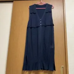 QVC アンドラブ　ロングジレ　ネイビー　Mサイズ