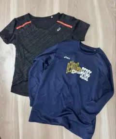 【asics】アシックス 半袖＆長袖Tシャツ 2点セット バスケ 練習着 L