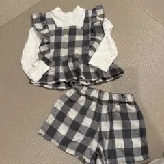 Bebe ブロックチェック　セットアップ　100 グレー