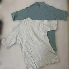 グレーと青のTシャツ2枚セット　男性S 子ども