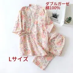 甚平 部屋着 夏上下セット 作務衣 じんべい　Lレディース　未使用