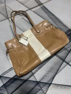 【希少】コーチ　トートバッグ レザー　ホースアンドキャリー　キャメル 現状