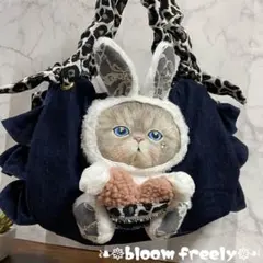 コヤンイサムチョン【デニムリメイク】フリルバッグ トートバッグ ハンドメイド