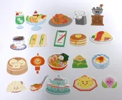 食べ物　和紙 素材　フレークシール　スイーツ　料理　ステッカー　20枚セット　⑤
