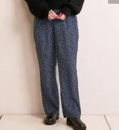チャオパニック レオパード柄 イージーパンツ ウエストゴム ブルー FREE
