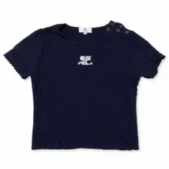 【非売品】courrèges 半袖ニット ネイビー 9R vintageのサムネイル