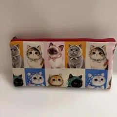 【訳あり】②(=^・^=) スカーフねこ柄♪大人かわいいペンケース