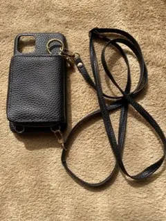 iPhone 11用レザー合皮ショルダーストラップケース