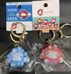 大阪万博♡ サンリオ　なりきりキーホルダー　クリア　推しカラー シナモロール