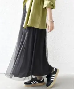 新品 〈手洗い可能〉リバーシブル チュール カッセン スカート