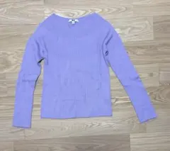UNIQLO リブ編みラベンダー長袖ニット M