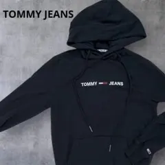 TOMMY JEANS 裏起毛パーカー XS ブラック 黒 フード 長袖 防寒