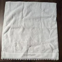 JILLSTUART 刺繍入り ホワイト ピンク ハンドタオル ラメ ストーン付