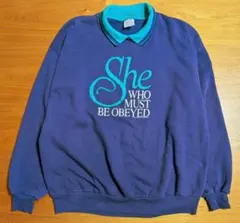 90s USA製 JERZEES 襟付きスウェット XL 紫のサムネイル