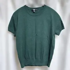 UNIQLO ユニクロ　ニット　半袖　グリーン　ダークグリーン