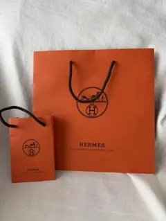 HERMES オレンジ ショップ袋 大小セット