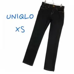 ユニクロ スキニーフィットジーンズ デニム 22インチ ブラック レディース