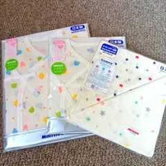 【新品未使用】ミキハウス ベビー肌着 コンビ肌着 短肌着 ガーゼハンカチ