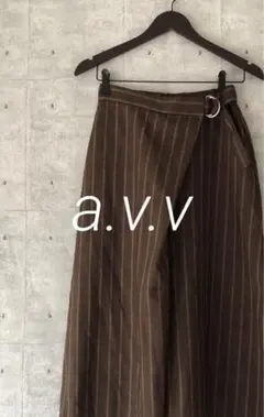 a.v.v アー・ヴェ・ヴェ ☆ アシメタックスカーチョ ブラウン ストライプ