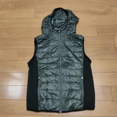 UNIQLO フード付きライトダウンベスト XL ダークグレー