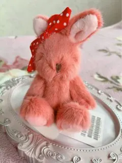 ★ピンクハウス★【新品未使用】❤️ギンガムうさぎぬいぐるみブローチ✨赤 PINKHOUSE ピンクハウス うさぎ ぬいぐるみ タグ付き ギンガム