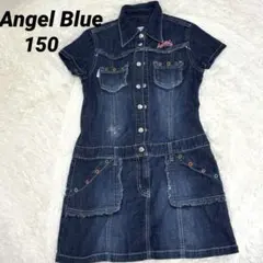 Angel Blue デニム フリンジ 刺繍 半袖 ワンピース 150のサムネイル