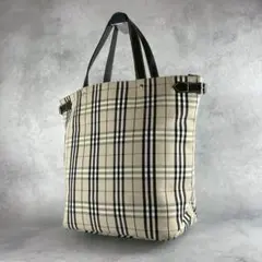 希少★バーバリーブルーレーベル ノバチェック トートバッグ 日本製 国内正規品