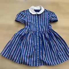 Ralph Lauren ストライプ 半袖ワンピース 4/4T