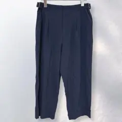 エスピエ クロップド丈 タック テーパードパンツ 無地 シンプル 着回し《d56