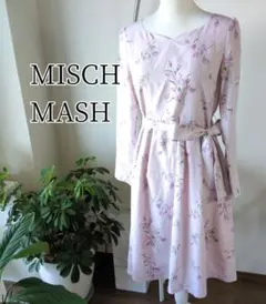 ミッシュマッシュ　フラワープリントワンピース　淡いピンク　甘めエレガント