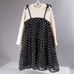 プティマイン 花柄 チュール ドッキング ワンピース 120 春のお出かけに◎