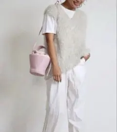 【gypsohila Feather Knit Vest】ベージュ