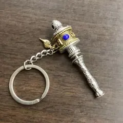 エスニック マニ車 キーホルダー 回転式