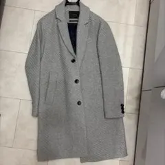 ZARA ヘリンボーン チェスターコート グレー Sのサムネイル
