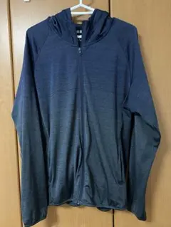 UNIQLO メンズ　フルジップパーカー XL 紺色　ドライEX