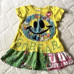 ベビー ワンピース 80cm ポップ柄 スマイル カラフル 半袖