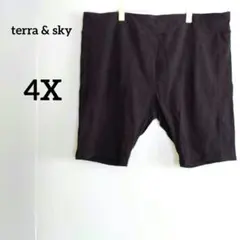 一点物 terra & sky 黒 ショートパンツ ボトム 海外古着 【4X】