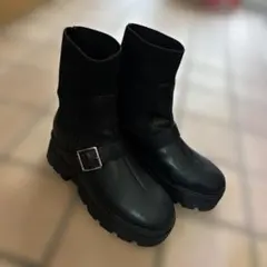 AZUL ブラックニットソックスブーツ　Mサイズ