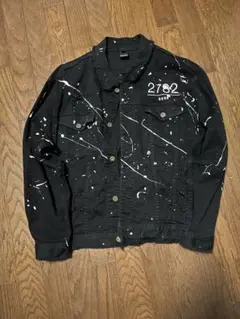 BGHB バガーチ デニムジャケット ダメージ ペイント ブラック L