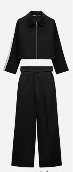 ZARA サイドライン セットアップ ブラック