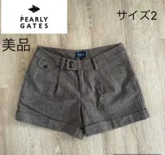 PEARLY GATES ヘリンボーンショートパンツ サイズ2