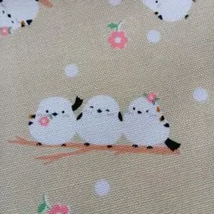 週末お値下げ　★可愛いシマエナガ★ 綿生地