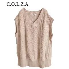 2536 美品 C.O.L.Z.A コルザ ニットベスト ベージュ M
