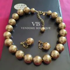 ❤VENDOME BOUTIQUE ゴールドパールネックレスとイヤリング刻印