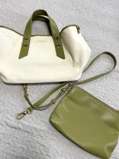 CHARLES & KEITH オリーブグリーン ハンドバッグ